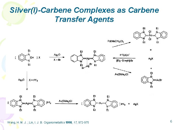 Silver(I)-Carbene Complexes as Carbene Transfer Agents Wang, H. M. J. ; Lin, I. J.