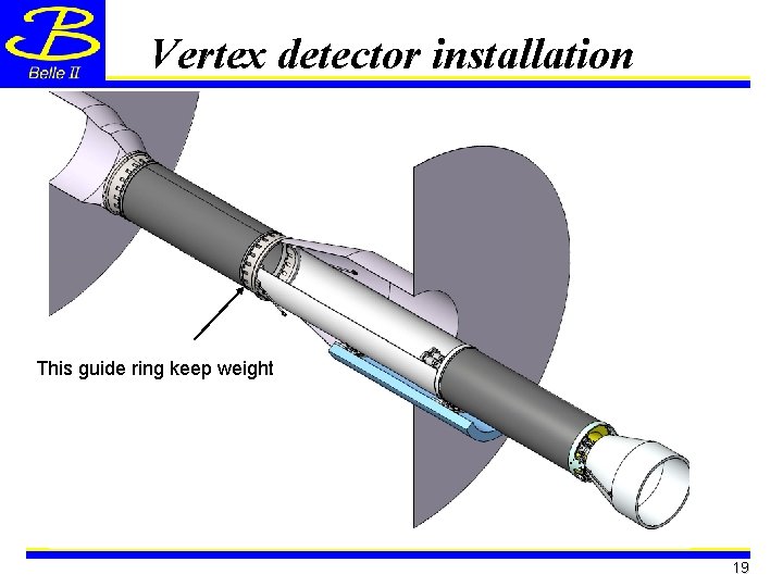Vertex detector installation This guide ring keep weight 19 