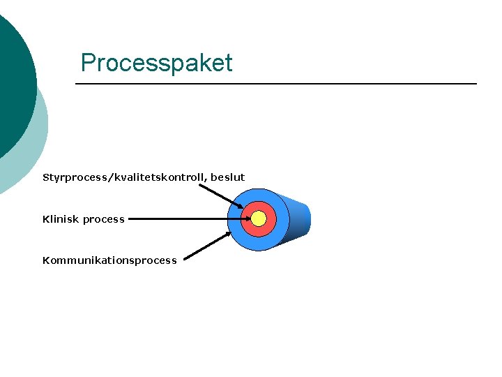 Processpaket Styrprocess/kvalitetskontroll, beslut Klinisk process Kommunikationsprocess 