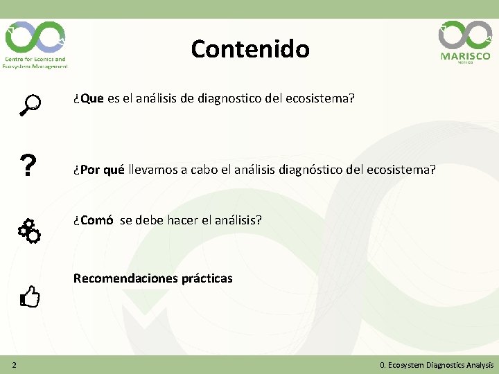 Contenido ¿Que es el análisis de diagnostico del ecosistema? ? ¿Por qué llevamos a