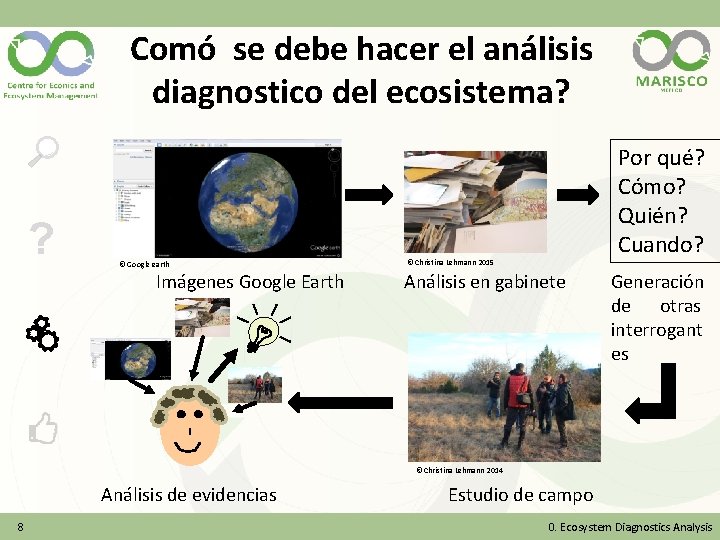 Comó se debe hacer el análisis diagnostico del ecosistema? ? © Google earth Imágenes