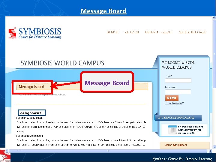 Message Board Assignment Symbiosis Centre For Distance Learning 