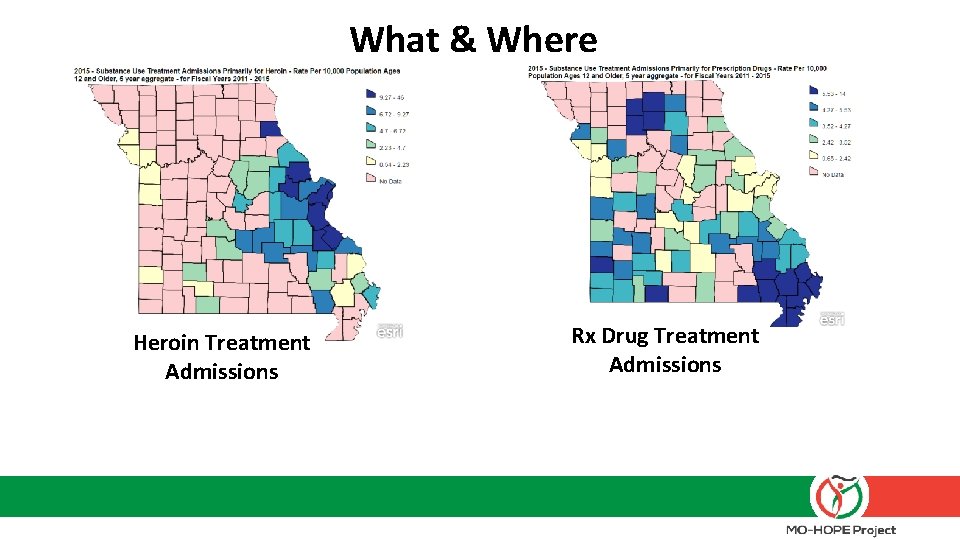 What & Where Heroin Treatment Admissions Rx Drug Treatment Admissions 