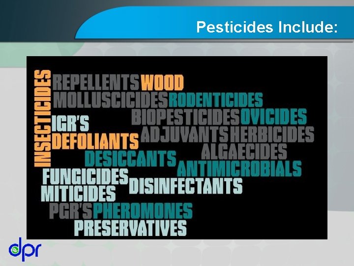 Pesticides Include: 