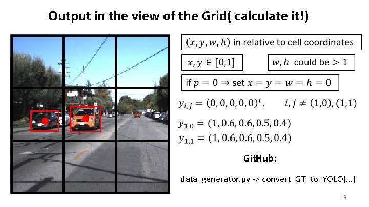 Output in the view of the Grid( calculate it!) Git. Hub: data_generator. py ->