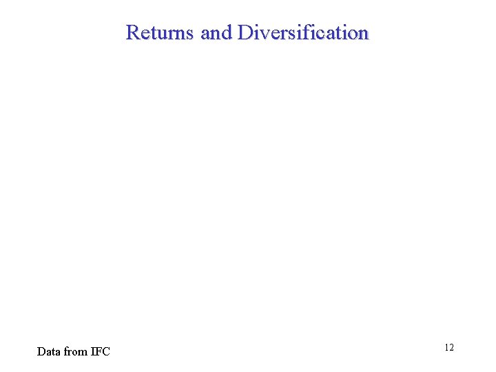 Returns and Diversification Data from IFC 12 