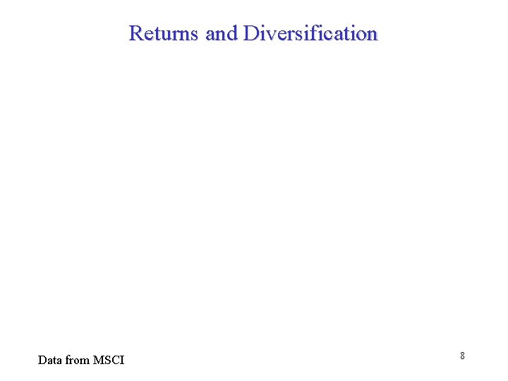Returns and Diversification Data from MSCI 8 