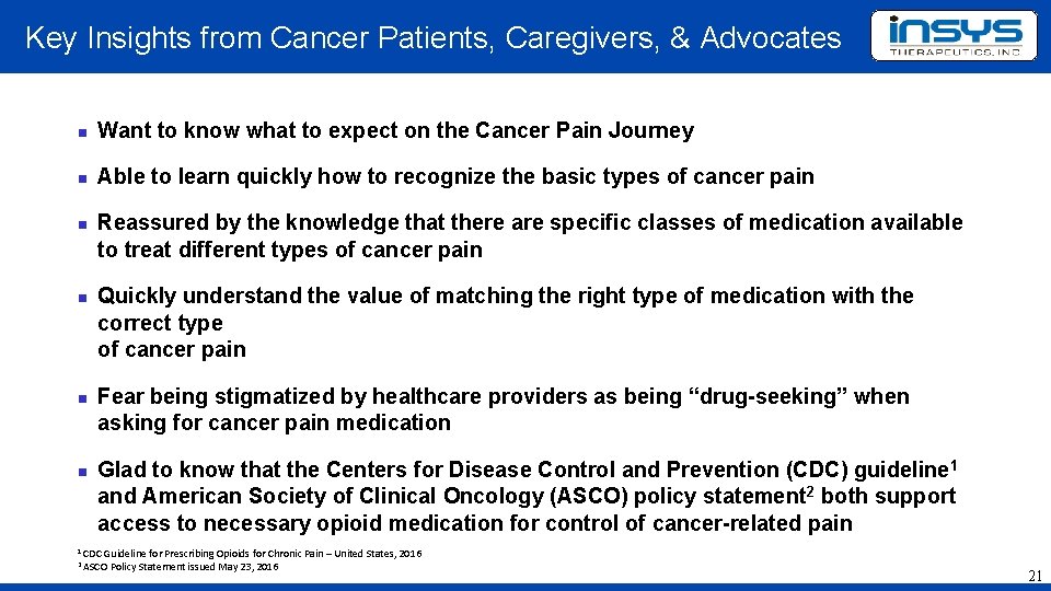 Key Insights from Cancer Patients, Caregivers, & Advocates Want to know what to expect