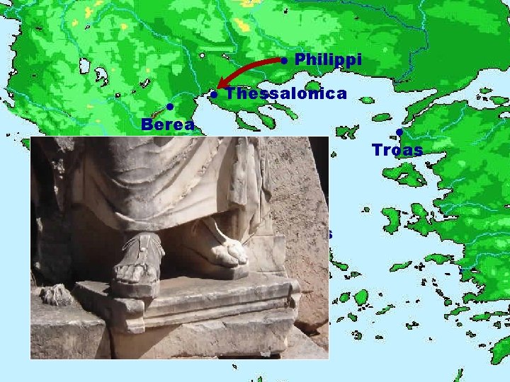  Philippi Thessalonica Berea Troas Corinth Athens 