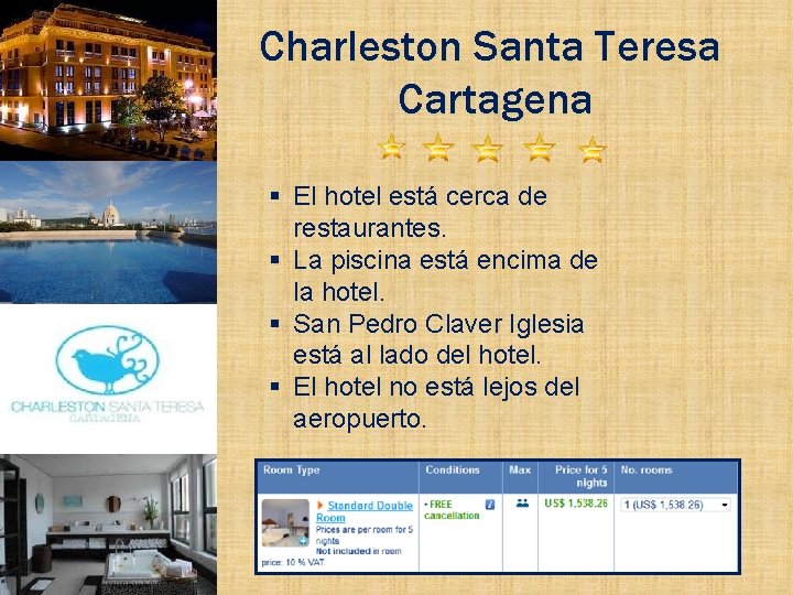 Charleston Santa Teresa Cartagena § El hotel está cerca de restaurantes. § La piscina