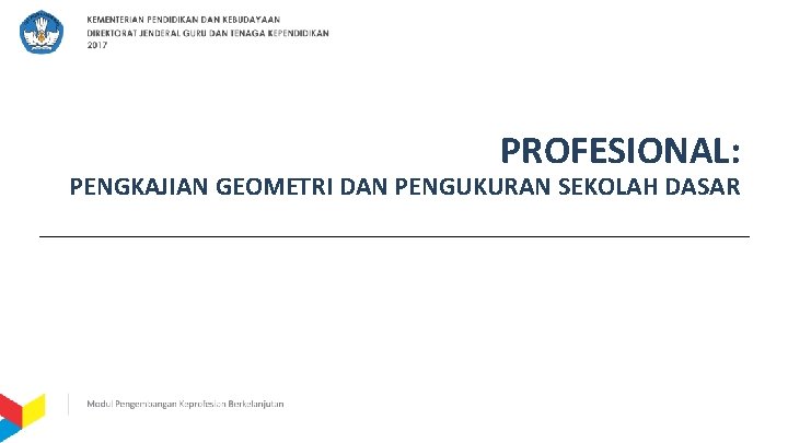 PROFESIONAL: PENGKAJIAN GEOMETRI DAN PENGUKURAN SEKOLAH DASAR 