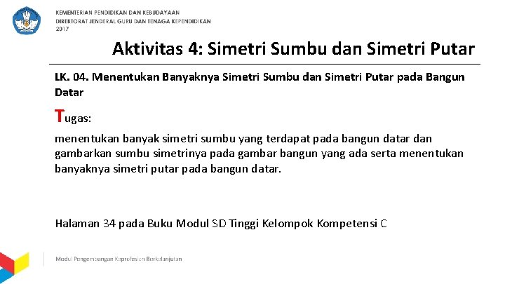 Aktivitas 4: Simetri Sumbu dan Simetri Putar LK. 04. Menentukan Banyaknya Simetri Sumbu dan