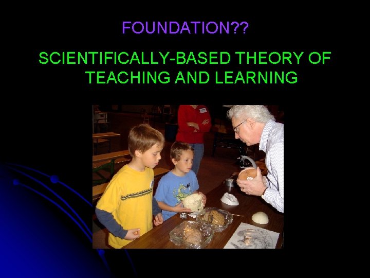 FOUNDATION? ? SCIENTIFICALLY-BASED THEORY OF TEACHING AND LEARNING 