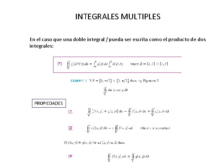 INTEGRALES MULTIPLES En el caso que una doble integral f pueda ser escrita como
