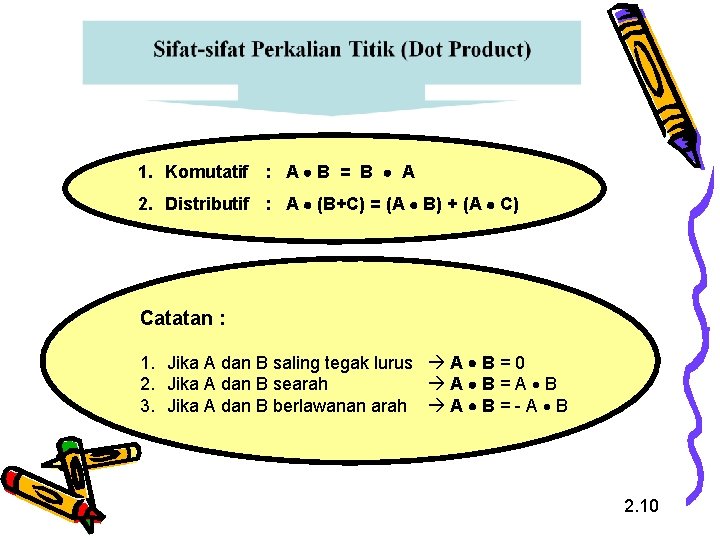 1. Komutatif : A B = B A 2. Distributif : A (B+C) =