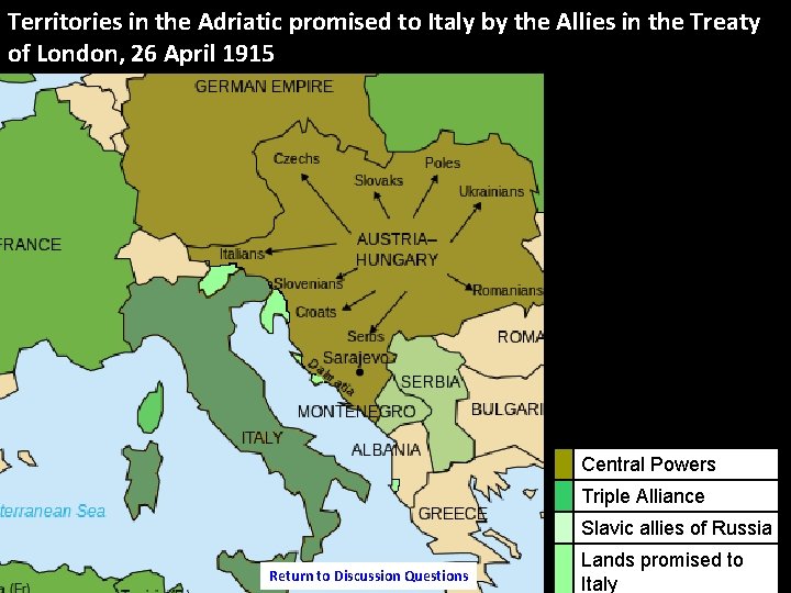 Territories in the Adriatic promised to Italy by the Allies in the Treaty of