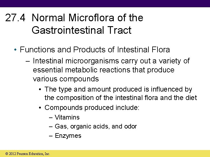 27. 4 Normal Microflora of the Gastrointestinal Tract • Functions and Products of Intestinal