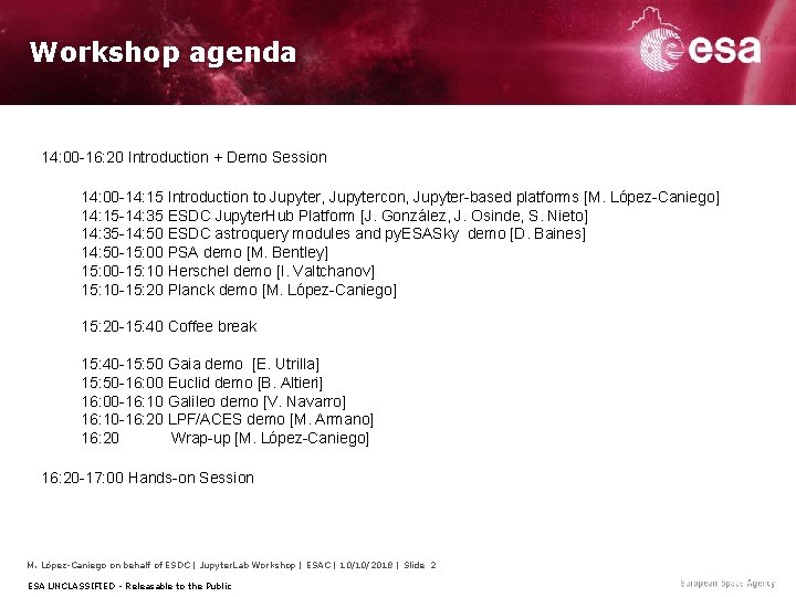 Workshop agenda 14: 00 -16: 20 Introduction + Demo Session 14: 00 -14: 15