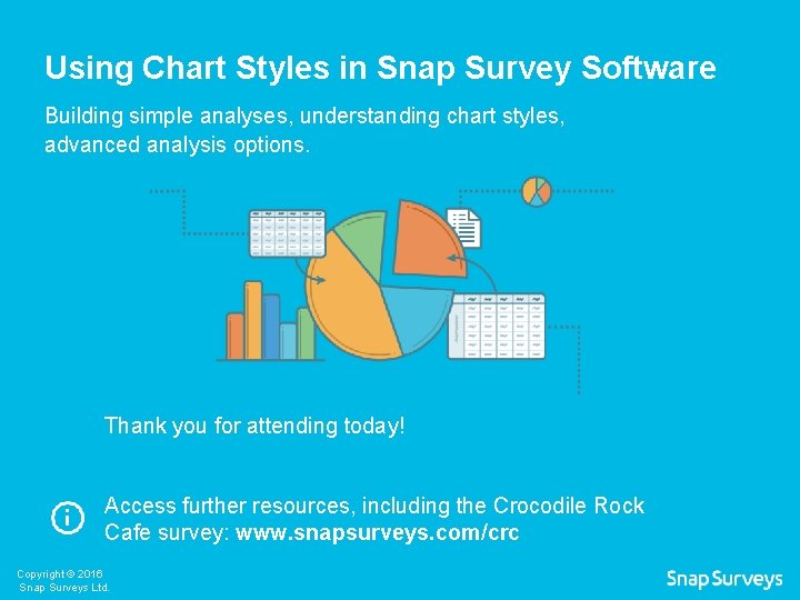 Using Chart Styles in Snap Survey Software Building simple analyses, understanding chart styles, advanced