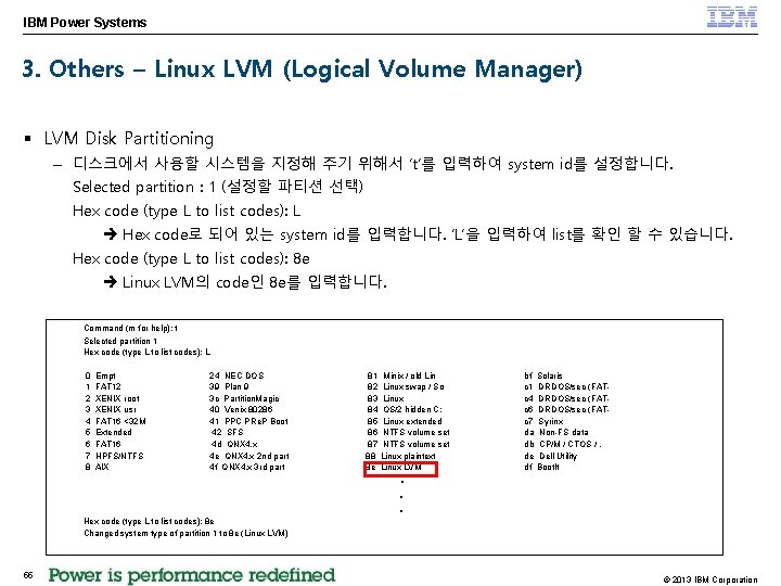 IBM Power Systems 3. Others – Linux LVM (Logical Volume Manager) § LVM Disk