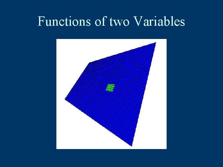 Functions of two Variables 