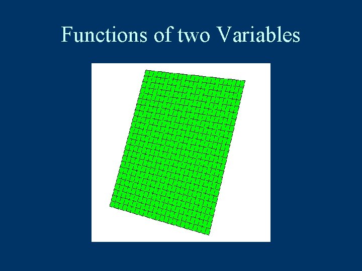 Functions of two Variables 