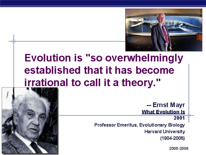 Evolution is "so overwhelmingly established that it has become irrational to call it a