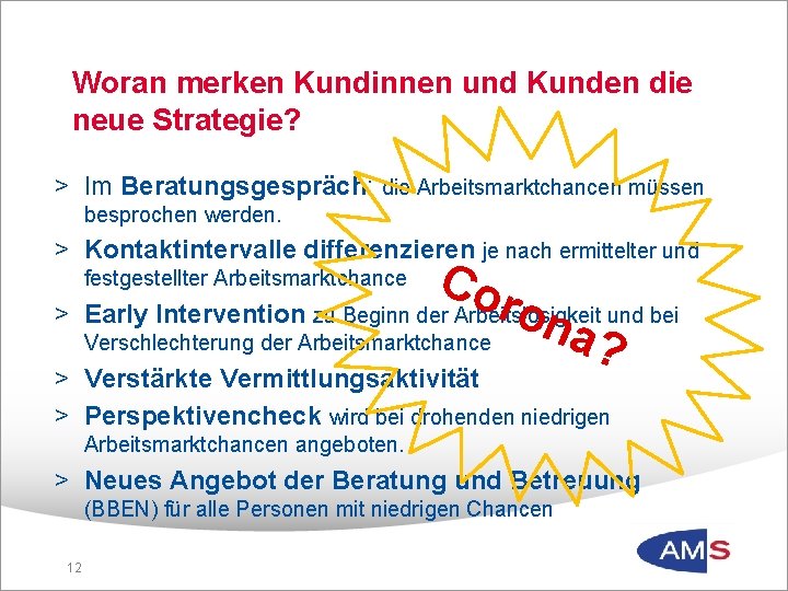 Woran merken Kundinnen und Kunden die neue Strategie? > Im Beratungsgespräch: die Arbeitsmarktchancen müssen