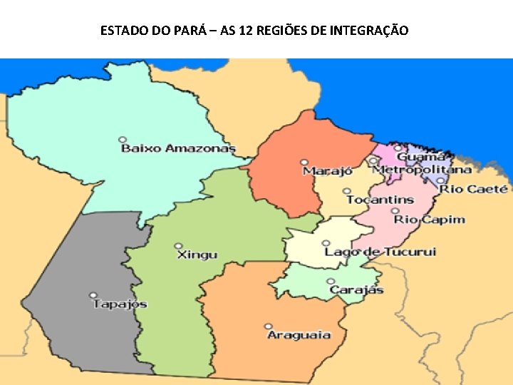 ESTADO DO PARÁ – AS 12 REGIÕES DE INTEGRAÇÃO 