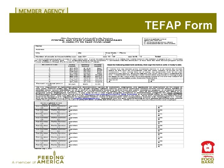 TEFAP Form 