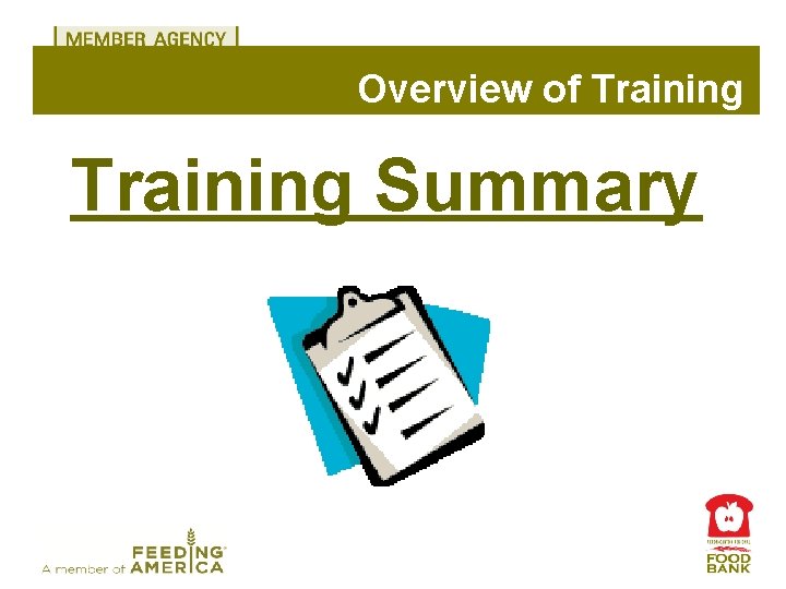 Overview of Training Summary 