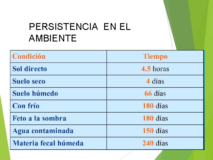 PERSISTENCIA EN EL AMBIENTE 
