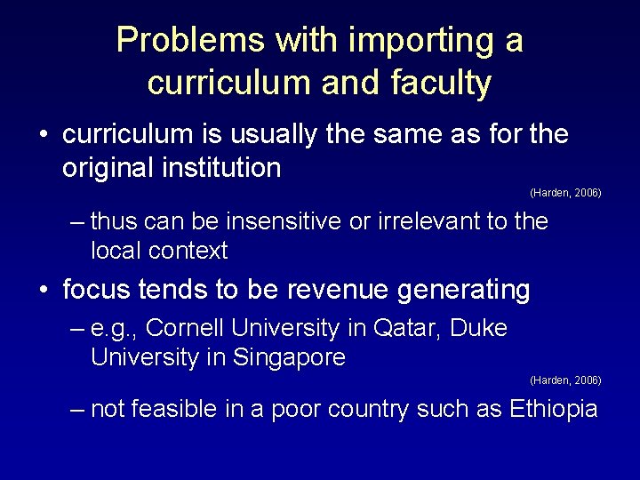 Problems with importing a curriculum and faculty • curriculum is usually the same as