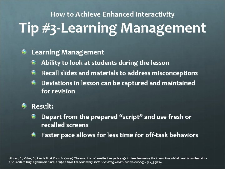 How to Achieve Enhanced Interactivity Tip #3 -Learning Management Ability to look at students