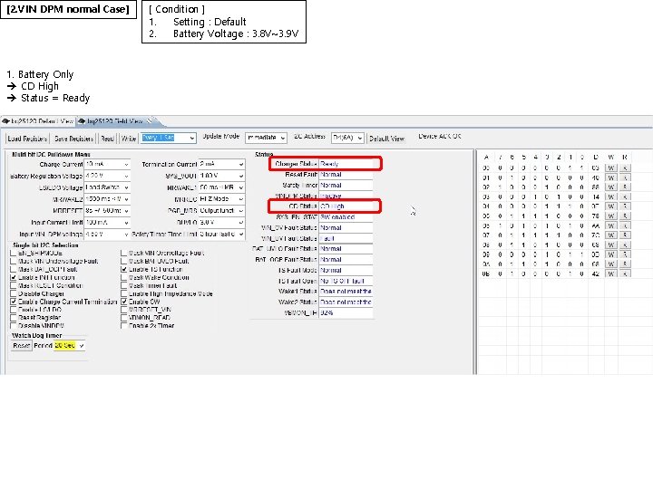 [2. VIN DPM normal Case] 1. Battery Only CD High Status = Ready [