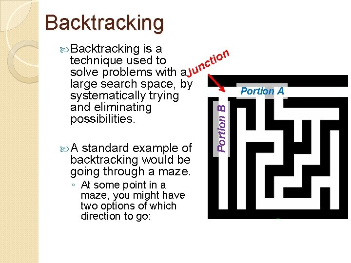 Backtracking is a n o i technique used to ct n solve problems with