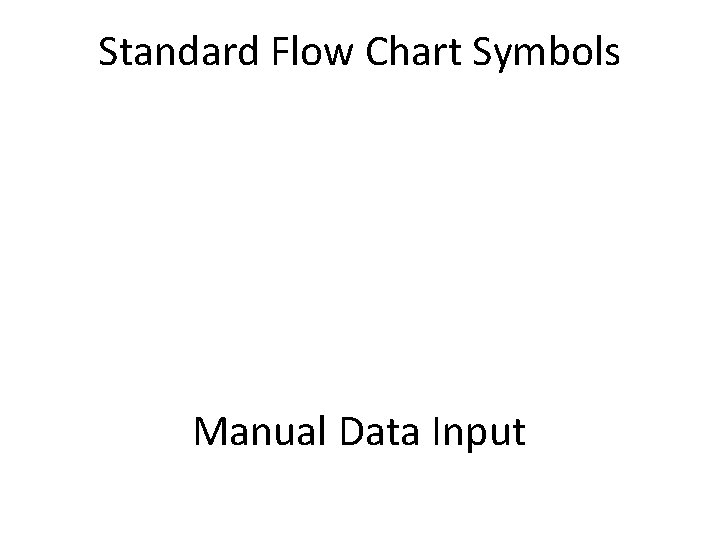 Standard Flow Chart Symbols Manual Data Input 