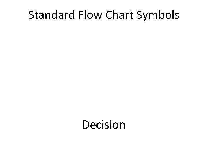 Standard Flow Chart Symbols Decision 