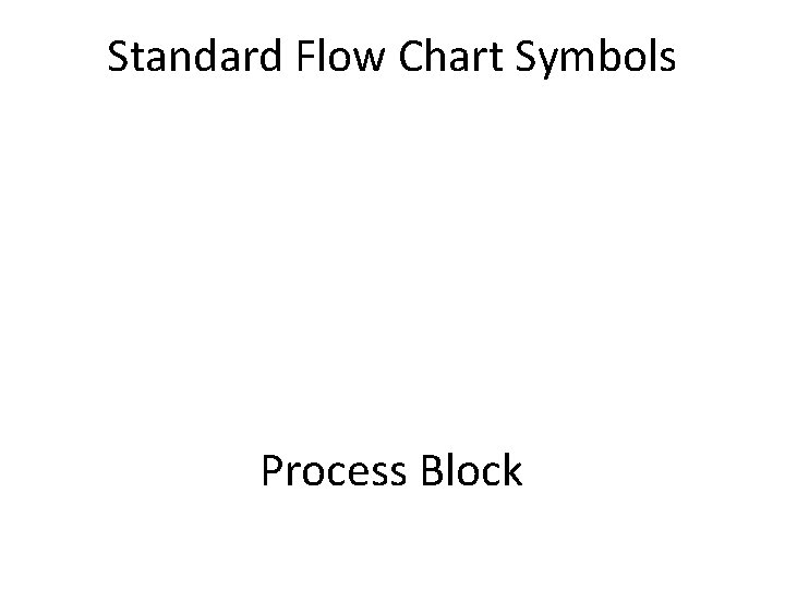 Standard Flow Chart Symbols Process Block 