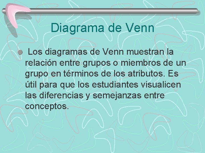 Diagrama de Venn Los diagramas de Venn muestran la relación entre grupos o miembros