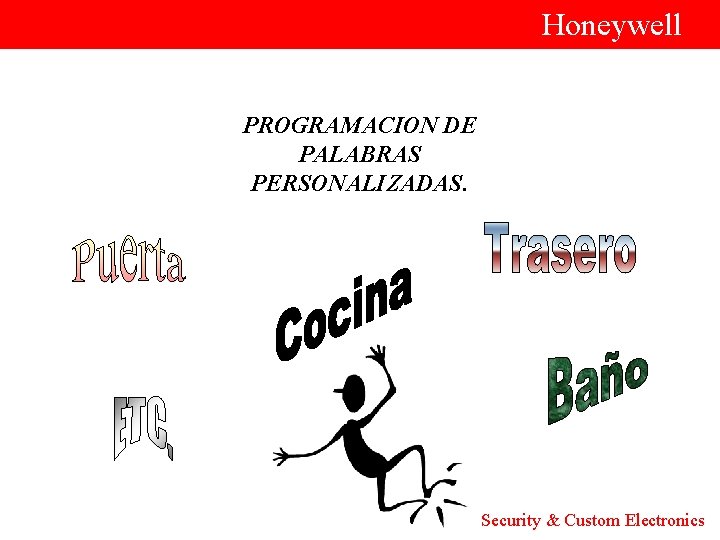  Honeywell PROGRAMACION DE PALABRAS PERSONALIZADAS. Security & Custom Electronics 