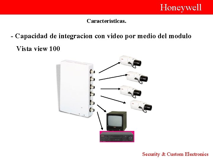  Honeywell Características. - Capacidad de integracion con video por medio del modulo Vista