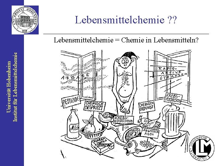 Lebensmittelchemie ? ? Universität Hohenheim Institut für Lebensmittelchemie = Chemie in Lebensmitteln? 
