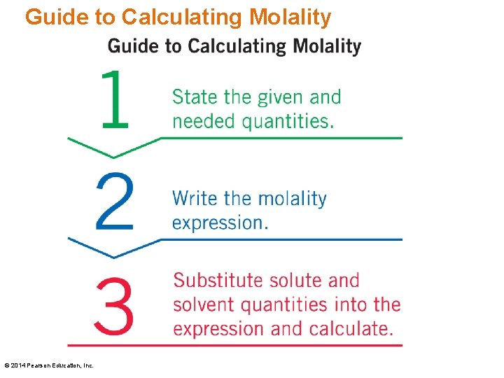 Guide to Calculating Molality © 2014 Pearson Education, Inc. 