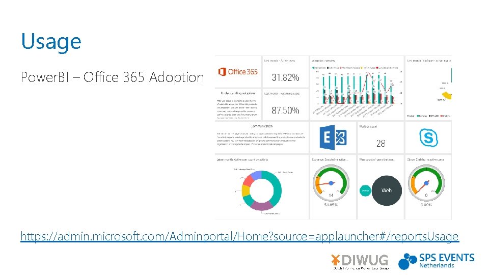 Usage Power. BI – Office 365 Adoption https: //admin. microsoft. com/Adminportal/Home? source=applauncher#/reports. Usage 