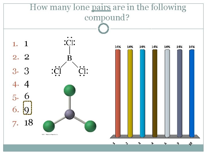 How many lone pairs are in the following compound? 1. 1 2. 2 3.