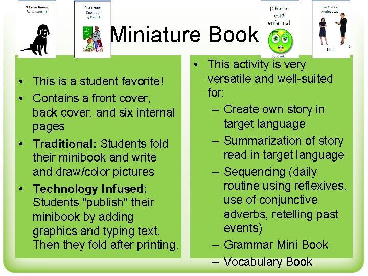 Miniature Book • This is a student favorite! • Contains a front cover, back