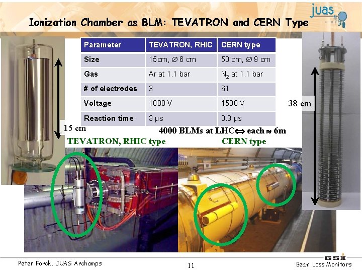 Ionization Chamber as BLM: TEVATRON and CERN Type Parameter TEVATRON, RHIC CERN type Size