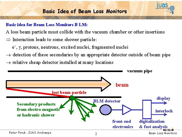 Basic Idea of Beam Loss Monitors Basic idea for Beam Loss Monitors B LM: