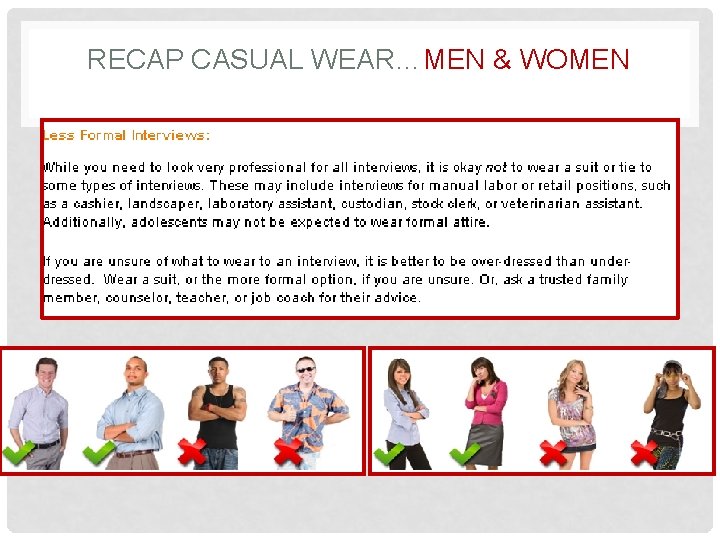 RECAP CASUAL WEAR…MEN & WOMEN 